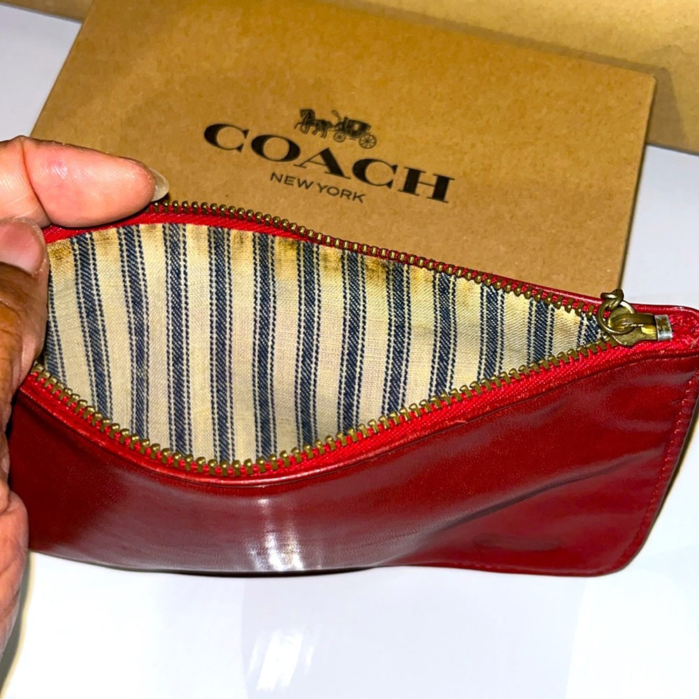 Coach Vintage Red Leather Backpack with matching corn purse, wallet. - Picture 5 of 6